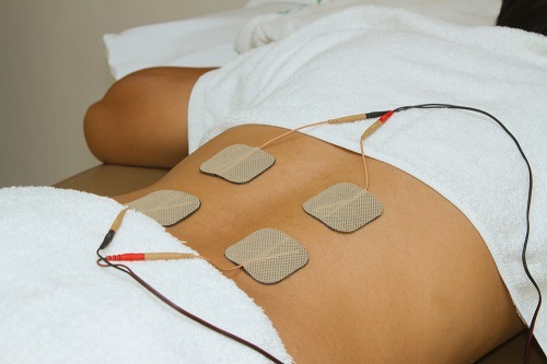 back being treated with tens therapy